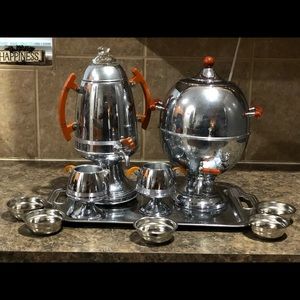 Vintage Art Deco Chrome Coffee set